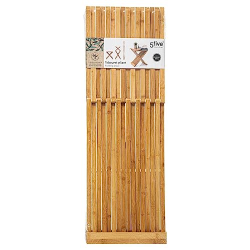 Taburete auxiliar plegable de bambú de la marca 5five para hogar 5