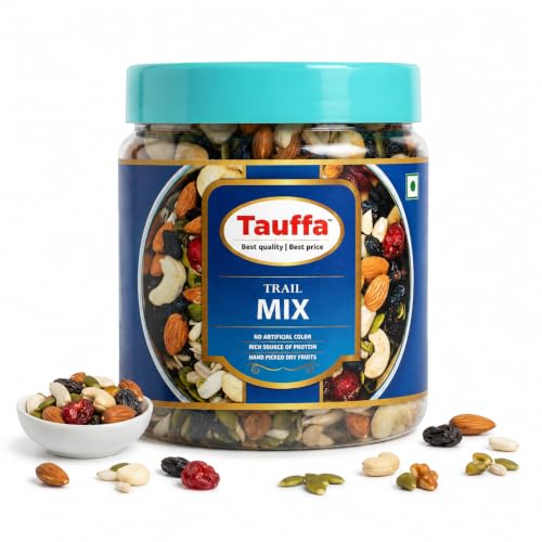 Tauffa Trail Mix 250g | Nuts, Seeds & Dried Fruits Blend | Healthy Snack with Almonds, Cashews, Raisins & Cranberries | Vegan