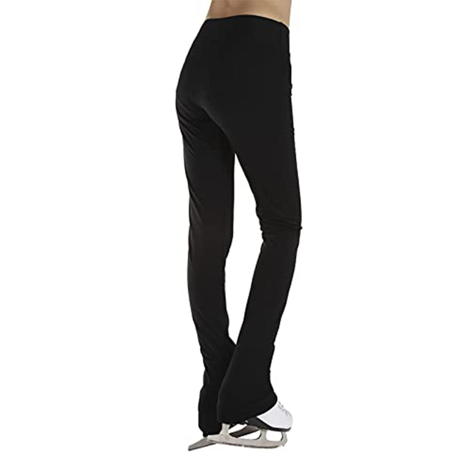 ZMIN Leggings negros para patinaje sobre hielo, mallas transpirables para patinaje artístico sobre las botas, ropa deportiva