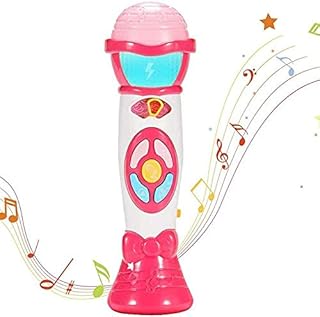 ThinkMax Microphone Toy, Voice Changing and Recording Microphone, Early Educational Music Toy for Kids and Children (Pink)