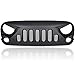 V-SEK Gladiator Angry Skull Front Matte Black Grille Grid Grill for Jeep Wrangler Rubicon Sahara Sport JK JKU 2007-2017