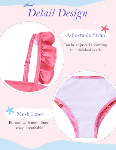 Image of ALISISTER Girls Swimsuit 3 Piece Bathing Suits Summer Bikini Tankini Sets with Cover Up Skirt for 4-12 Years