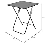 URBNLIVING Metal Legs Folding Side Coffee Table (Black, Large) - Image 2