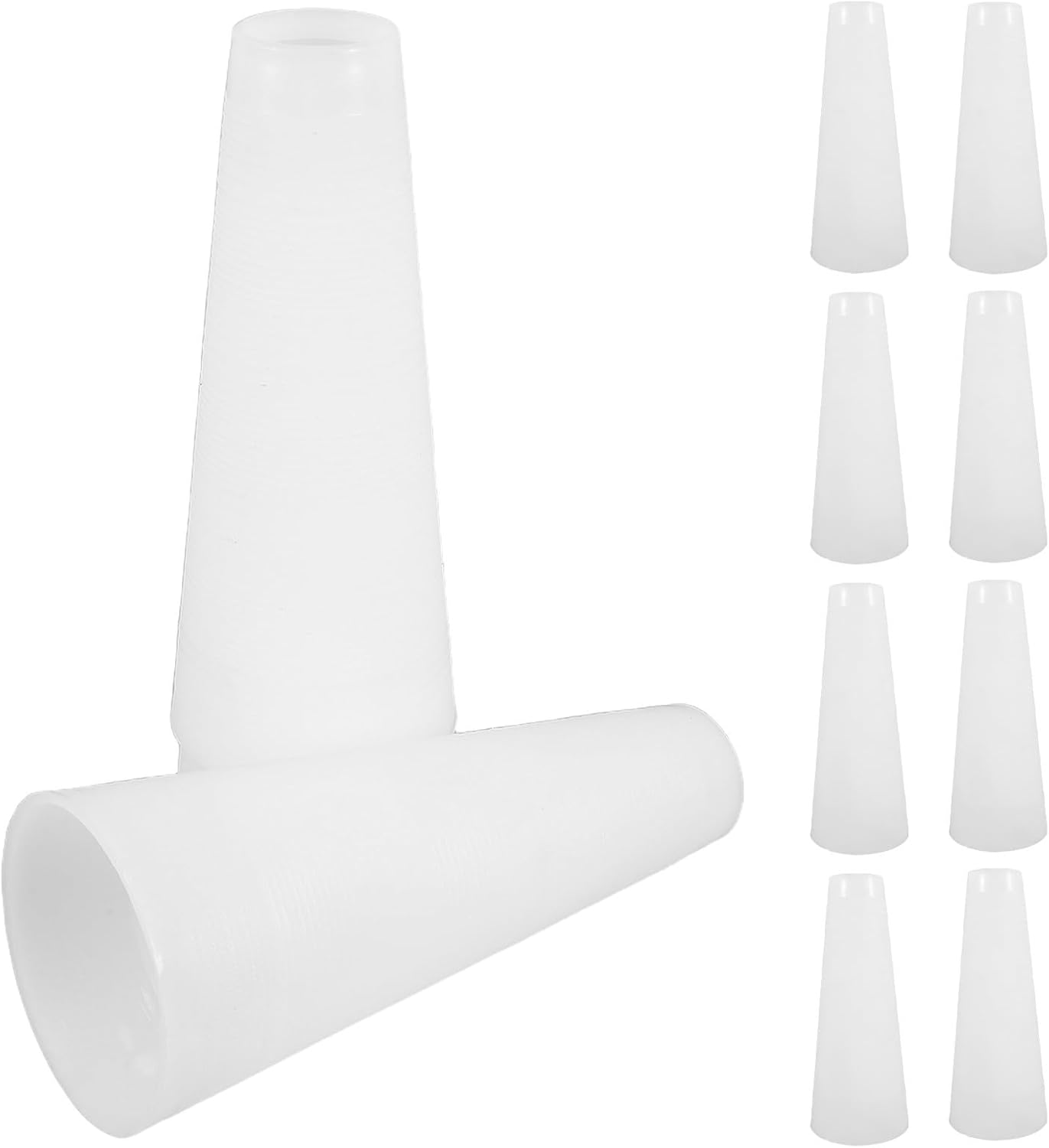 10 Pack White PVC Conical Yarn Cones for Textile Winding