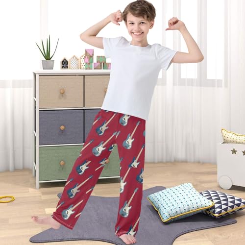 Boy's Pants Music Style Jogger Pants Elastic Waist Long Bottoms Trousers with Pockets 6-14 Years4
