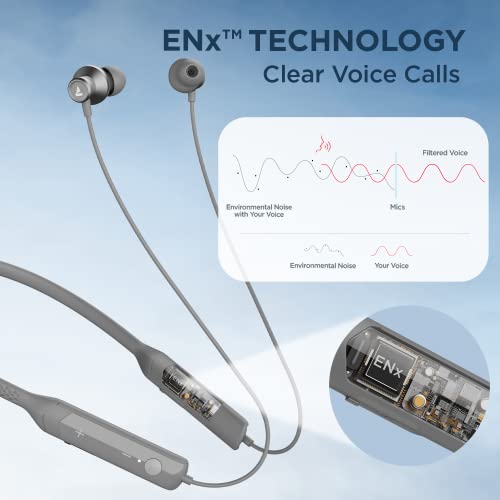 Image of boAt Rockerz Apex Bluetooth Wireless in Ear Earphones with Spatial Bionic Sound Powered by Dirac Virtuo, Touch Sensors, Beast Mode, ENx Tech,30H Playtime,ASAP Charge(Classic Grey)