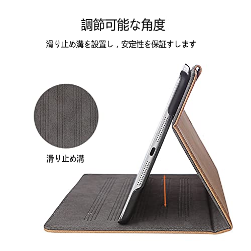 iPad Mini6 ケース 2021 手帳型 カバー 8.3インチ PUレザー オートスリープ機能付き 対応ケース カバー マグネットス吸着式 耐衝撃 全面保護型 カバー キズ防止 ハード 背面ケース オートスリープ機能 軽量 第六世代 (iPad mini6, ブラウン)