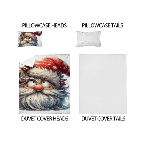 Housse de couette Single Père Noël en microfibre 135x200 cm