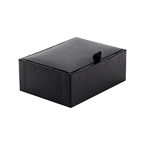 Ttiy Boîte à boutons de manchette à rabat - Boîte de rangement portable pour boutons de manchette - Boîte cadeau durable pour vos amis et votre famille (noir) Cover