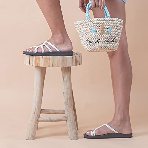 Plaka Relief Flip Flops For Women With Arch Support | Comfy Sandals For Women | Perfect For The Beach, Long Walks Or Poolside | Reduces Heel & Back Pain | Pearl | Size 8 #TOP4