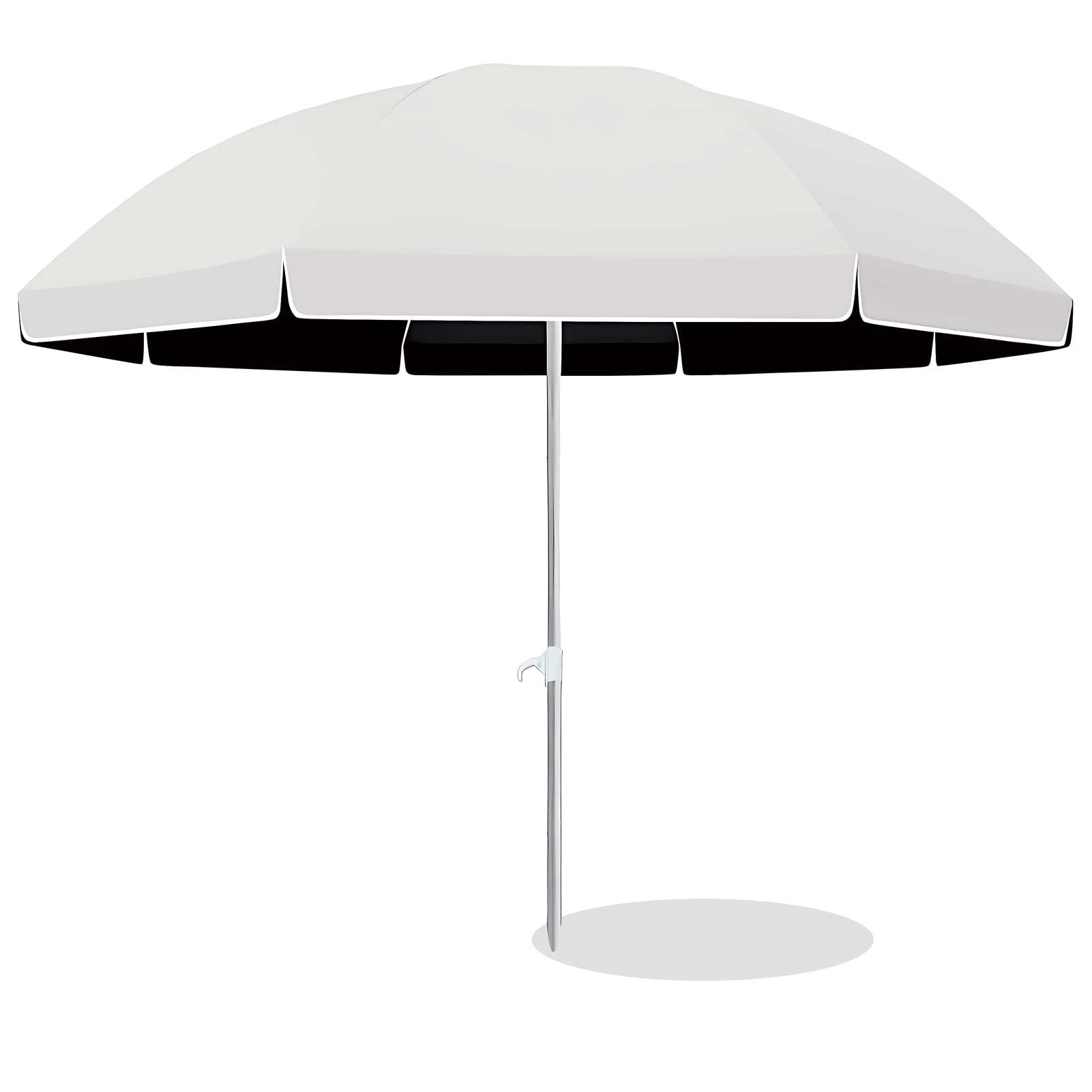 LRZPTDYU Portable Outdoor Beach Umbrella UPF 50+ 8 Sturdy Ribs Adjustable Lightweight Sun Shade for Poolside Backyard Garden Party Parasol