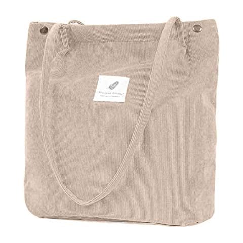 ZhengYue Bolso de Hombro Informal de Las señoras del totalizador de la Pana de Las Mujeres Bolso de Playa Reutilizable Plegable de la Playa de Las Compras Yellow Cover