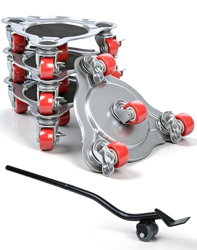 Déplace Meuble et Lève-Meuble Professionnel, Roues Pivotantes 360° avec Frein, Capacité de Charge 400 kg, pour Tous Sols & Meubles Lourds Outil...