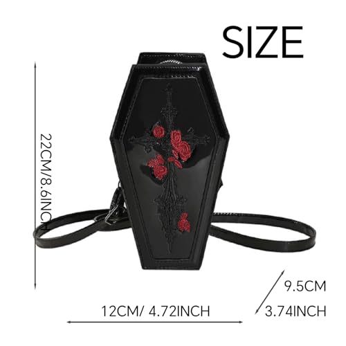 Image of Goth Purse Coffin Halloween Purses Clutch Shoulder Bag Small Crossbody Bag Spooky Horror Cute Wallet