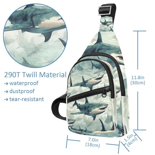 Mochila cruzada Many Shark multicolor con correa ajustable talla única 4