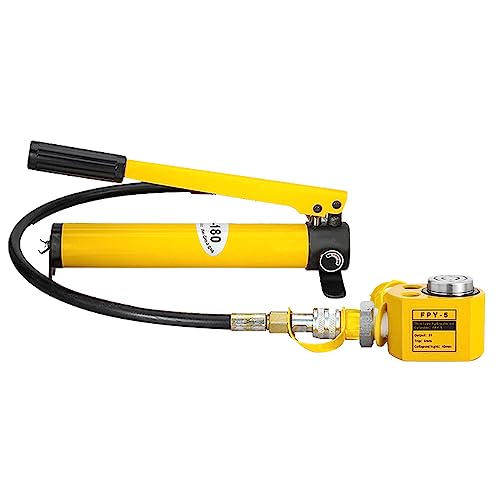 Image of 5T 6mm /0.24 inch Stroke Hydraulic Cylinder Jack Sets Mini Hydraulic Ram Jack Porta Power Kits Retract Automatically Split Hydraulic Single Acting Lifting Cylinders with CP-180 Hydraulic Hand Pump