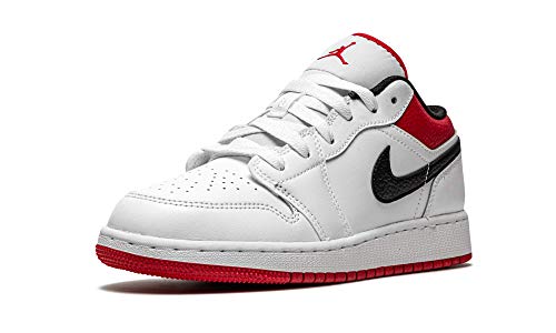 Tênis masculino Jordan Air 1 Low (GS) 553560 118 - Tamanho, Branco/vermelho academia - preto, 6 Big