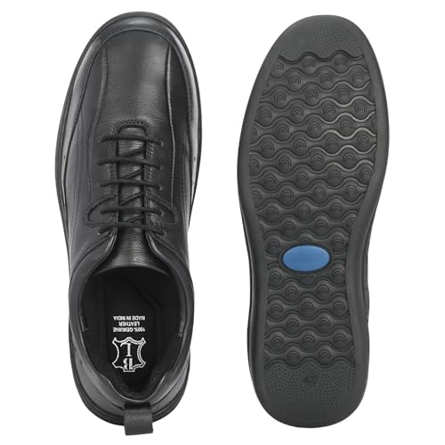 Image of Blue Leather by Centrino Genuine Leather Men's Formal Shoes | Cushioned Insole | Stylish Lace-Up | Durable & Leather Crafted | Uniform Dress Shoes | Perfect for Office Wear & Formal Dress (3986)