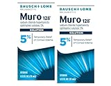 Muro 128 Solution – Sodium Chloride Hypertonicity Ophthalmic Solution 5%, Temporary Relief of Corneal Edema, 0.5 fl oz (15 mL) (Pack of 2)