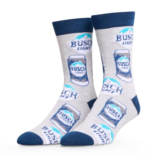 Crazy Socks Busch Light Beer Socks Large Hunting Beer Humor Socks Outdoor Drinking Novelty Crew Socks Funny Gift Socks