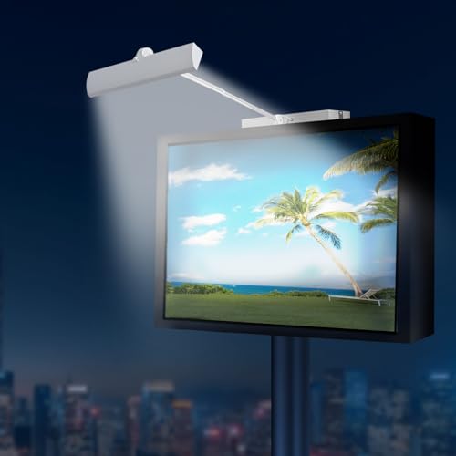 Image of Solar Sign Light, Solar Sign Lights Outdoor Waterproof for Business, 2 Sided LED Light, Dusk to Dawn, Street & Yard Signs, Real Estate, Bus Stops, Highway & Hotel Signboard (White)
