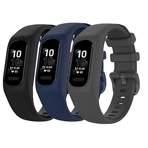 Huwokxix Watch Band compatible with Garmin vivosmart 5,Adjustable Silicone Sports Wristband Replacement Band