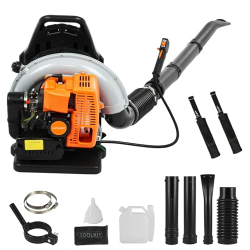 Aspirateur à feuilles à essence 63 CC 2 temps - 6800 tr/min - Moteur à essence sans fil avec réservoir de carburant de 1,7 l - Volume d'air de 665 CFM - Souffleur de jardin pour l'entretien de la