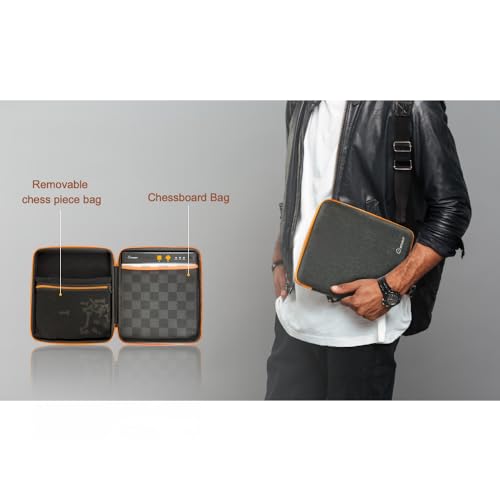 Image of CHESSNUT Go Ultimate Portable Travel Electronic Chessboard with Full Piece Recognition and Strong Magnetic Adhesion - Perfect Desk or Travel Size (Grey)