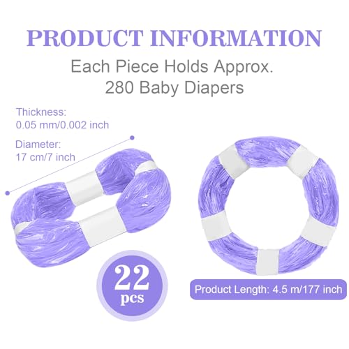 GIBOHOM 22 Recambios Contenedor de Pañales, Recambios de Papelera Pañales Bebe 4 Capas Engrosadas, Bolsas de Contenedor Pañales Compatibles con AngelCare, Litter Locker (Compatible con Todos） - imagen 2