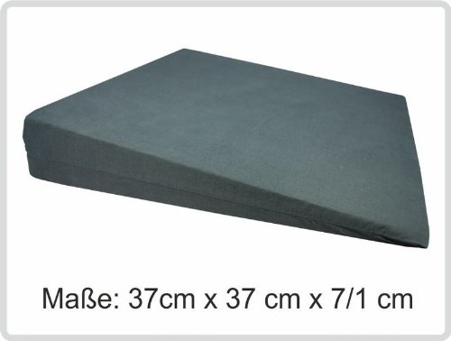 Sani-Alt Keilkissen Kissen Sitzkissen Sitzkeilkissen Sitzkissen Sitzkeil mit 100% Baumwollbezug! *Top-Qualität zum Top-Preis* (grau)