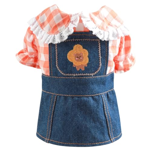 Bydezcon for Cat Dog Lace Sundress Skirt Dog Skirt with Bear Pattern for Outdoor Sports Jeans Costumes Festival Skirts Dog Dresses for Small Dogs Girl Fancy