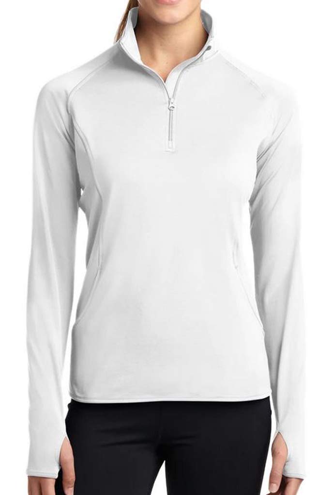 Ladies 1/2 Zip Black Pullover Shirt