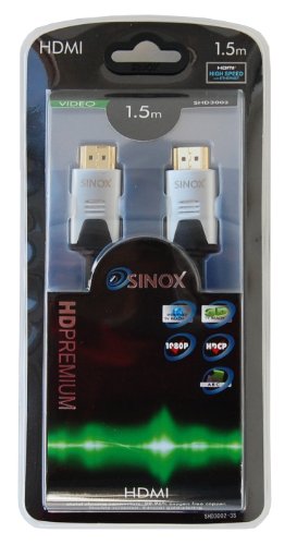 Câble HDMI HSWE Sinox SHD3002 Noir - Liaison Vidéo Haute Vitesse 1.5m