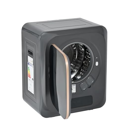 ECLIVON Secadora de Evacuación 4 kg con Pantalla LED, 6 Programas, Carga Frontal Secadora de Ropa 850 W, Montable en la Pared Secadora de Ropa con Tambor Inox, para Piso, Casa, 57,5x48x40 cm (Negro)