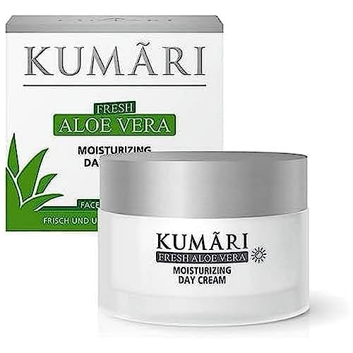 KUMÃRI Naturkosmetik – Moisturizing Day Cream mit Aloe Vera, Hyaluron & Jojoba-Öl spendet Feuchtigkeit & glättet Fältchen – vegane Gesichtscreme mit 76% unverdünntem BIO Aloe Vera Pflanzensaft (50ml)