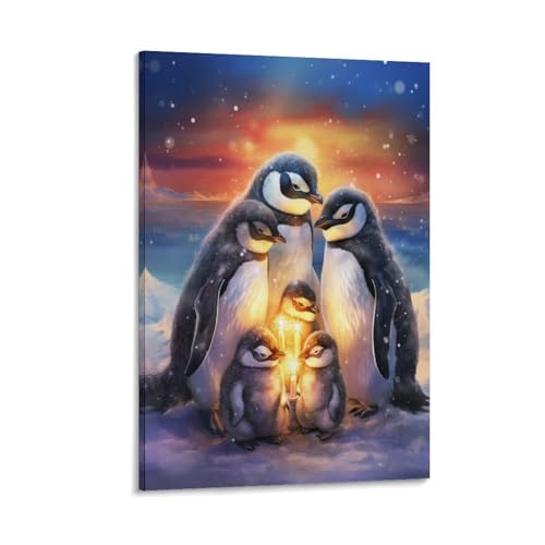Toile pingouin mignon pour réveiller la décoration de la chambre enfant
