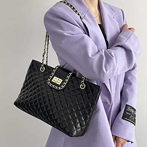 Bolso tote grande acolchado para mujer doble correa miniatura 2