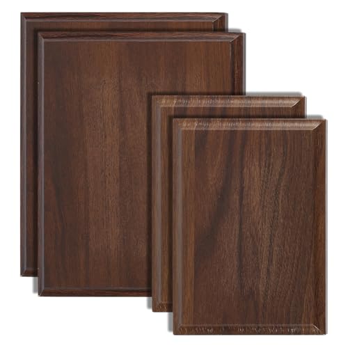 OLYCRAFT 4 piezas 2 tamaños DIY espacios en blanco para premios placas de madera personalizadas grabadas espacios en blanco placas de trofeo de madera manualidades placas de premios para trofeos