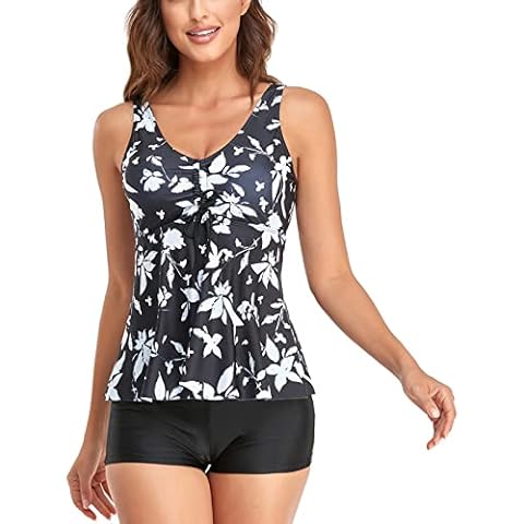 IHCEMIH Tankini Mujer Reductor con Falda y Pantalón Corto Cover
