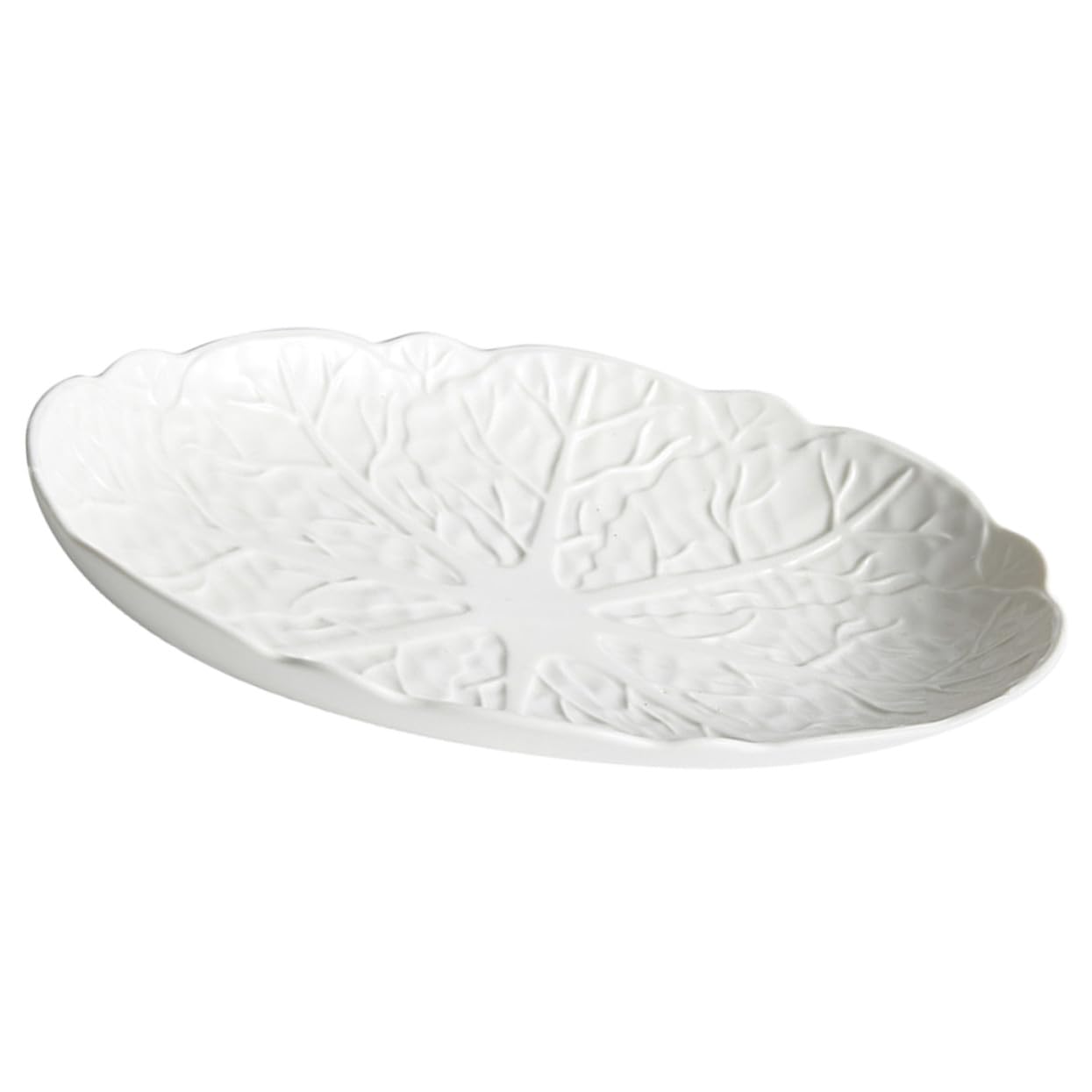 Plat de poisson en céramique blanche 30 cm Toyvian, plat de service rigide et durable
