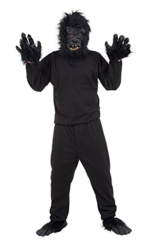 Bristol Novelties- Bristol Novelty AC134 Déguisement Gorille à Petit Budget, Taille Unique, Noir