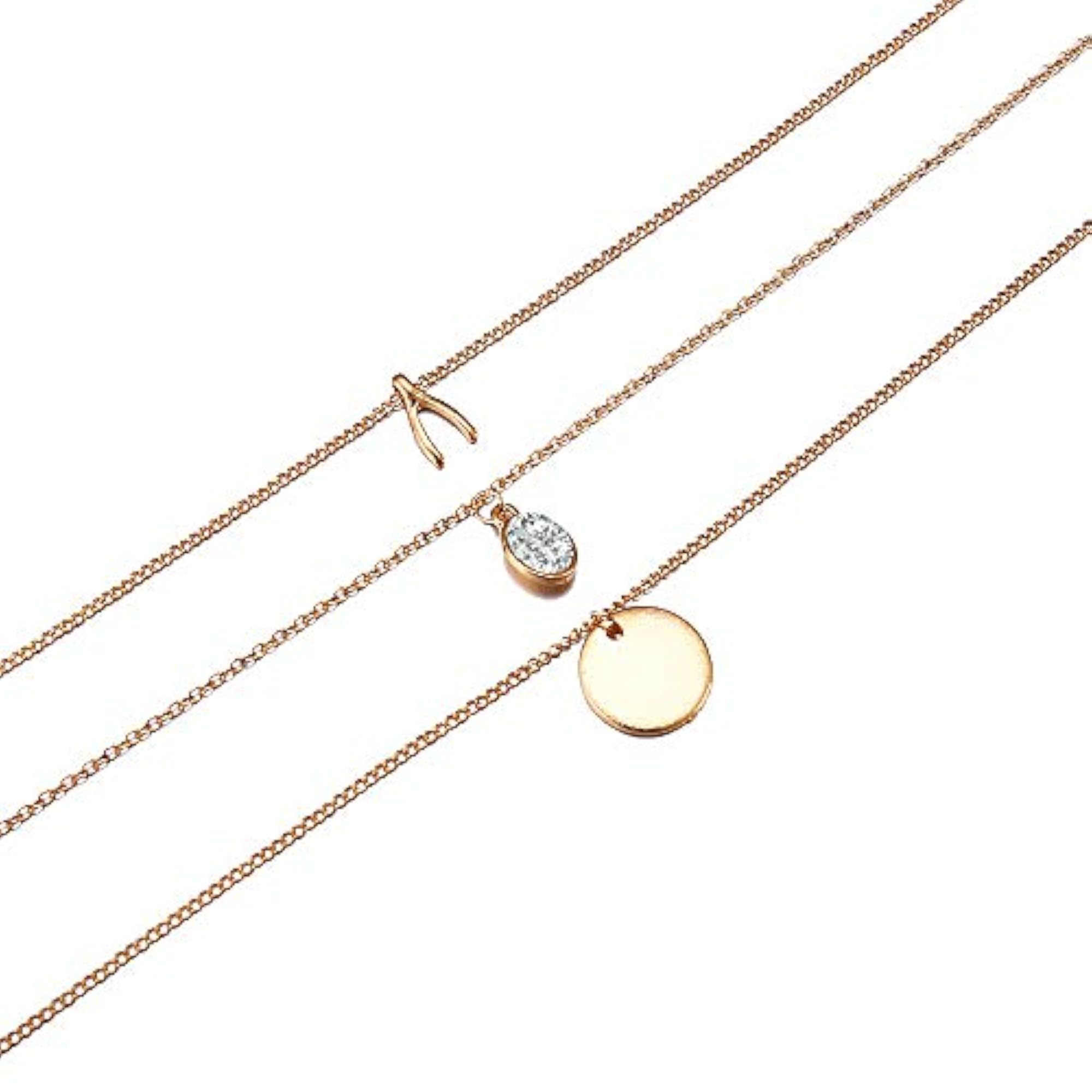 Multilayer CZ Western Neck Chain Necklace (244np)
