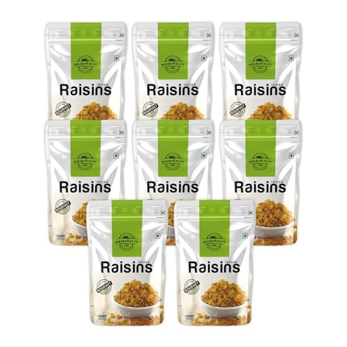 Image of KHARAWALA'S Premium Dried Indian Raisins - Pack of 8 (250gm Each) | Dry Fruits- Indian Kishmish | Rich In Nutiritons