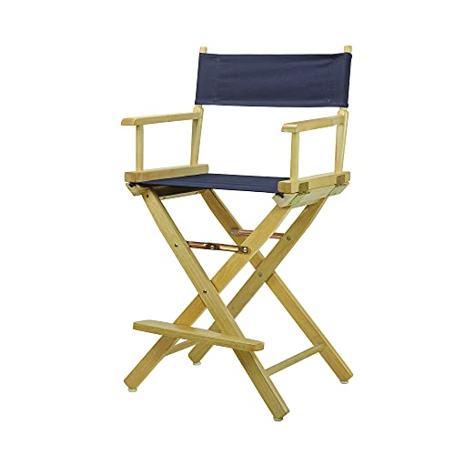 Casual Home 24" Director's Chair Natural Frame-Navy Blue Canvas