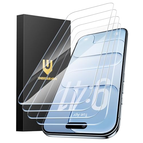 UNBREAKcable 4-Pack Screen Protector for iPhone Air, Double Shatterproof Tempered Glass [Easy Installation Frame] [9H Hardness] [99.99% HD Clear] [Case Friendly] for Apple iPhone 17 Air 6.5 inch by UNBREAKcable - Image 2