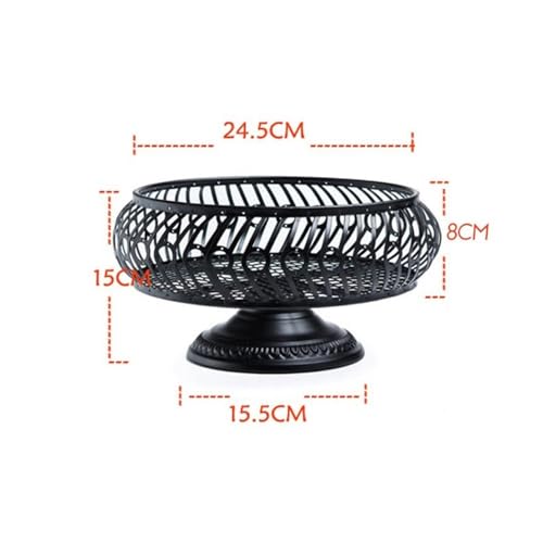Cesta de frutas frutero de metal negro con base elevada para aperitivos dulces 3