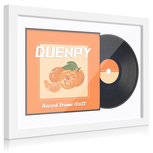 Image of DUENPY 16x22 Vinyl Frame For 12.5x12.5 Cover Black Mat White