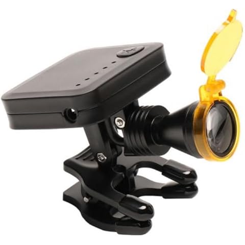 CARESHINE Dental Headlight Wireless for Loupes, 5W Cordless Headlamp, LED Dental Head Light 4 Gear Adjustable Brightness Lamp with Optical Filter Cover