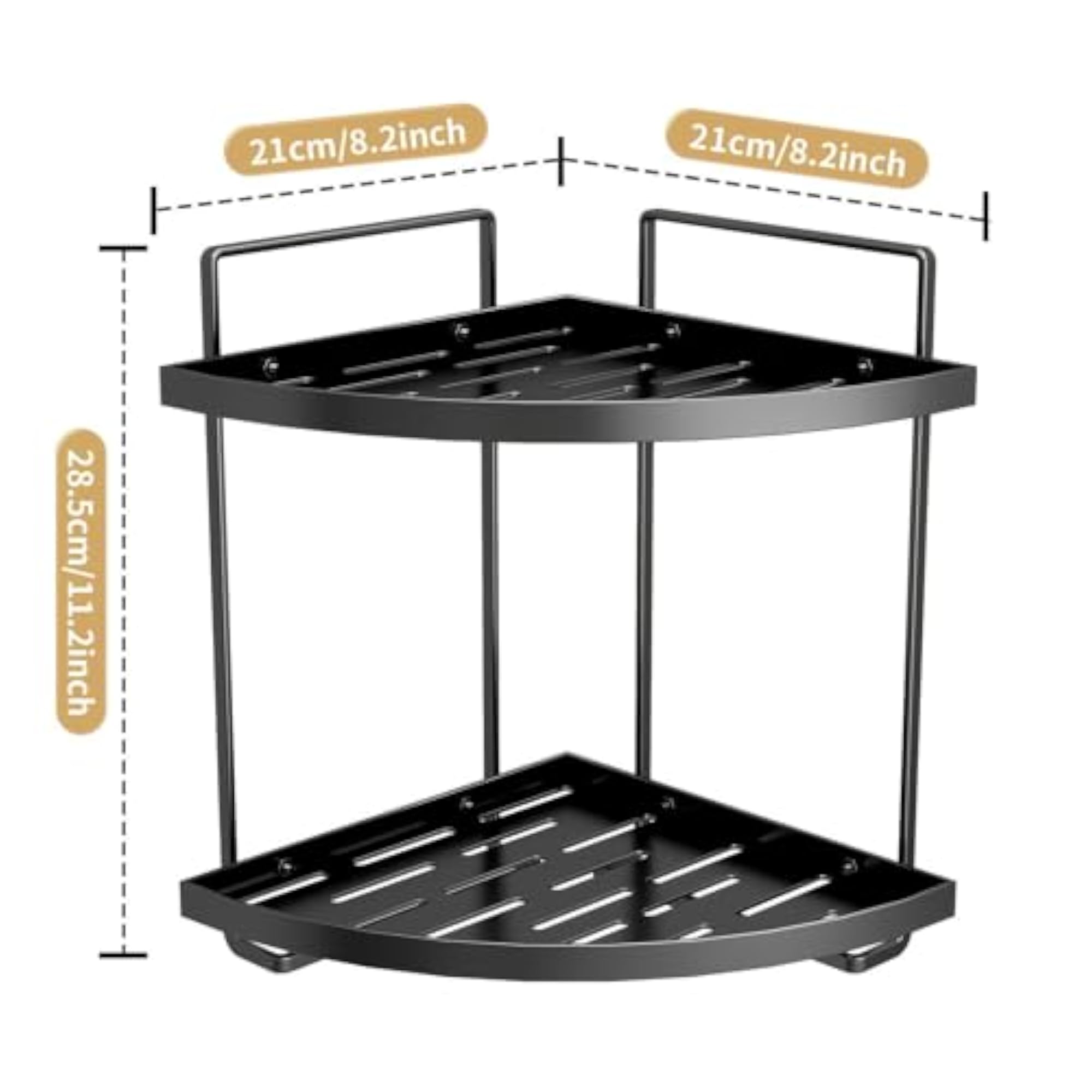 BNF® Corner Bathroom Organizer Shelf, Black