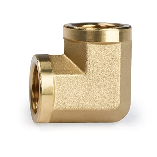 Codo de latón 3/8 NPT hembra U.S. Solid de 90 grados para conexiones de tuberías barstock 4